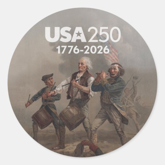 Spirit of 76 - America's 250th Anniversary Runder Aufkleber (Vorderseite)