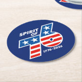 Spirit of 76 - America's 250th Birthday 1776-2026 Runder Pappuntersetzer (Angewinkelt)