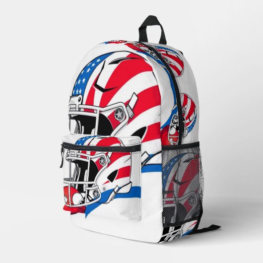 "Spirit of American Football – Stärke, Mut und Tea Bedruckter Rucksack (Rückseitige Ecke Rechts)