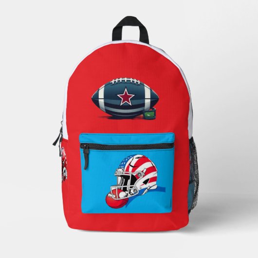 "Spirit of American Football – Stärke, Mut und Tea Bedruckter Rucksack (Vorderseite)