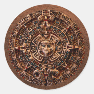Spirit of Mexico & Peru, Mayan Incan Design Runder Aufkleber