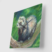 Spirit of Polecat Quadratische Wanduhr (Winkel)