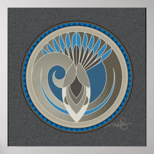 Spirit of Sky Snake graues Hintergrundposter Poster (Vorne)