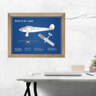 Spirit of St. Louis - Airplane Blueprint Plans ABD Fotodruck