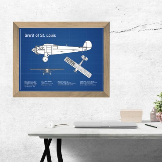 Spirit of St. Louis - Airplane Blueprint Plans ABD Fotodruck