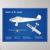 Spirit of St. Louis - Airplane Blueprint Plans ABD Poster (Vorne)