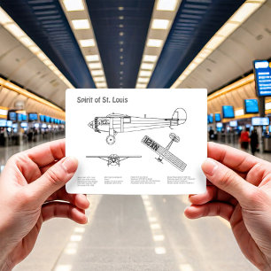 Spirit of St. Louis - Airplane Blueprint Plans PD Postkarte