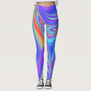 Spirit of Summer Breeze , Abstrakt 3D Rainbowart Leggings