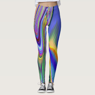 Spirit of Summer Breeze , Abstrakt 3D Rainbowart Leggings