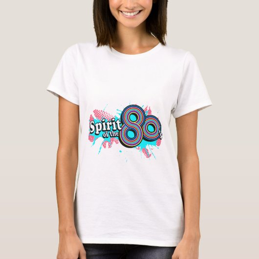 Spirit of the 80s Ladys multicyan Logo tee (Vorderseite)