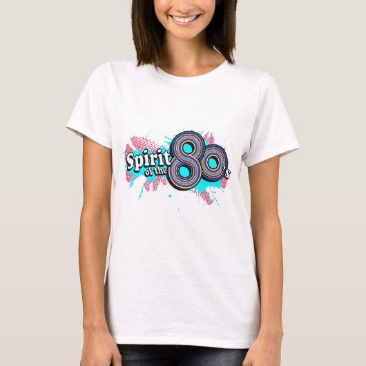 "Spirit of the 80's" Women ens multi-Blues Logo t T-Shirt (Vorderseite)