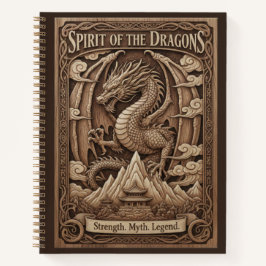 Spirit of the Dragons Mythic Wood Carved Journal Notizblock