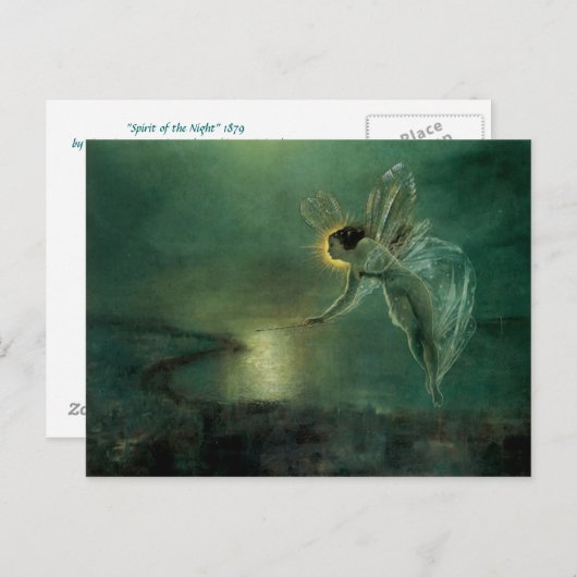 Spirit of the Night Viktorianisch Fairy Art Postca Postkarte (Vorne/Hinten)
