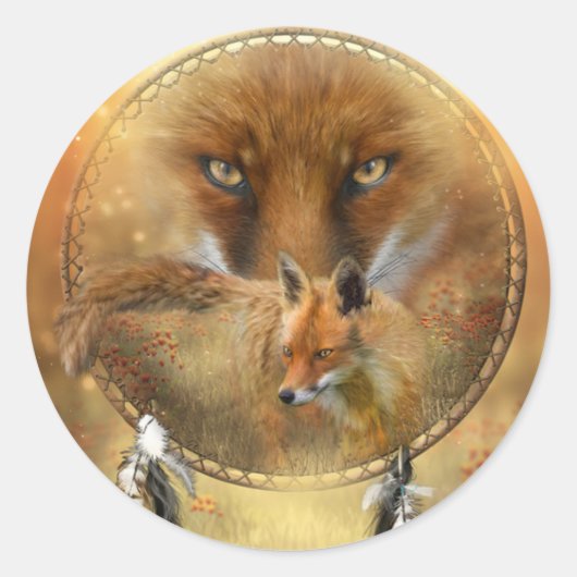 Spirit of the Red Fox Art Sticker (Vorderseite)