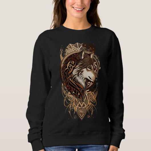 Spirit of the Wolf The Watcher Alpha Soul Wolf of Sweatshirt (Vorderseite)
