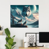 Spirit of the Wolves AI Art Poster (Heimbüro)