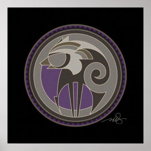 Spirit of Wolf Poster schwarzer Hintergrund (Vorne)