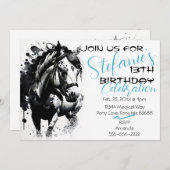 Spirit Pony 1 Einladung zum Geburtstag (Vorne/Hinten)