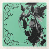 Spirit Pony 3 Aqua Glasuntersetzer (Vorderseite)