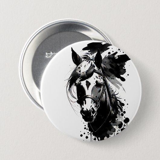 Spirit Pony 3 Black & White Button (Vorne & Hinten)