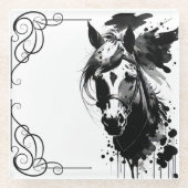 Spirit Pony 3 Black & White Glasuntersetzer (Vorderseite)