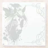 Spirit Pony 3 Black & White Glasuntersetzer (Rückseite)