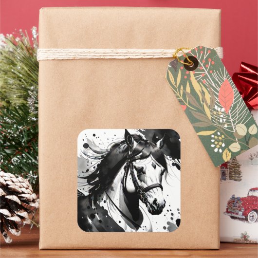 Spirit Pony 9 Quadratischer Aufkleber (Feiertag)