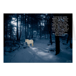 Spirit Pony in einem blauen Holz
