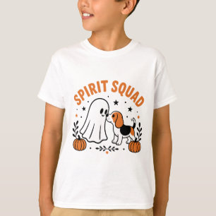 Spirit Squad Süßer Geist und Beagle-Hund Halloween T-Shirt