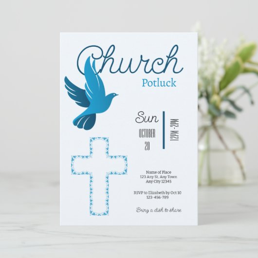 Spirit & Sustenance Community Potluck  Invitation Einladung (Stehend Vorderseite)