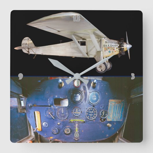 SPIRIT VON ST. LOUIS QUADRATISCHE WANDUHR (Vorderseite)