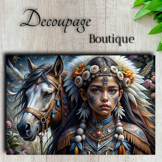 Spirit Warrior Decoupage Seidenpapier