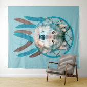 Spirit Wolf Dream Catcher Wandteppich (Beispiel (Horizontal))