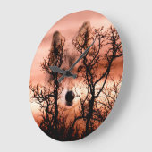 Spirit wolf face große wanduhr (Winkel)