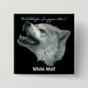 SPIRIT WOLF Gray Wolf Wild Animal Button