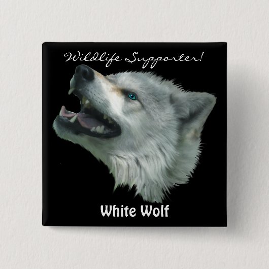 SPIRIT WOLF Gray Wolf Wild Animal Button (Vorderseite)