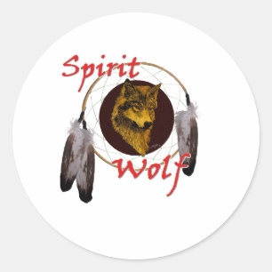 Spirit Wolf Runder Aufkleber
