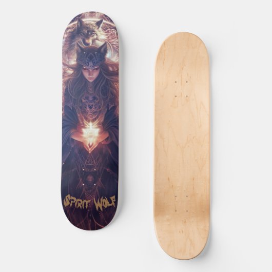 Spirit Wolf Skateboard (Vorderseite)
