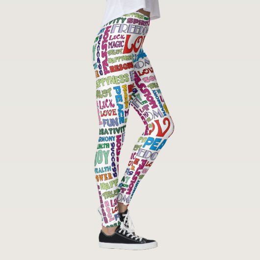 Spirit Words / Affirmation BLUME POWER Stil Leggings (Rechts)