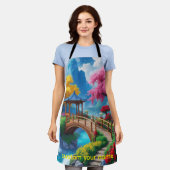 „Spirited Away – Fantasy Türkis Fluss“ Schürze (Getragen)