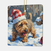 Spirited Cairn Terrier Dog Digging for Christmas T Keramikornament (Links)