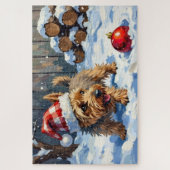 Spirited Cairn Terrier Dog Digging for Christmas T Puzzle (Vertikal)