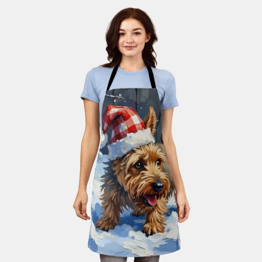 Spirited Cairn Terrier Dog Digging for Christmas T Schürze (Getragen)