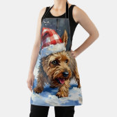 Spirited Cairn Terrier Dog Digging for Christmas T Schürze (InSitu)