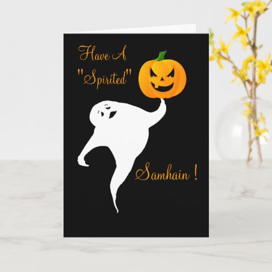 Spirited Samhain Karte (Gelbe Blume)
