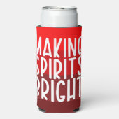 Spirits Bright | Red Christmas Party Custom Selters Dosenkühler (Seltzer Rückseite)