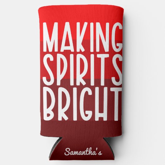 Spirits Bright | Red Christmas Party Custom Selters Dosenkühler (Vorderseite)
