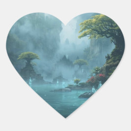 Spirits by the Still Waters Herz-Aufkleber