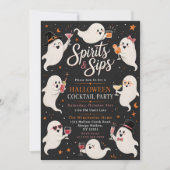 Spirits & Sips Halloween-Cocktailparty Einladung (Vorderseite)
