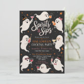 Spirits & Sips Halloween-Cocktailparty Einladung (Stehend Vorderseite)